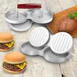 Double-Pole Non-Stick Aluminum Hamburger Patty Press - 3